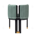 Włoski vintage zielona aksamitna tkanina Single Crawford krzesła